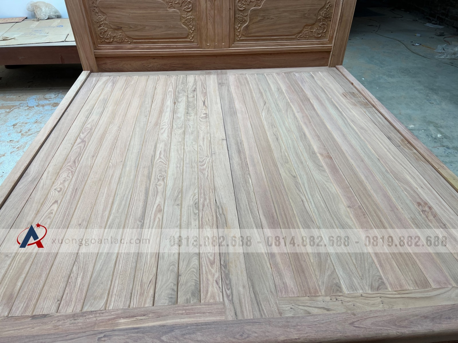 Hoàn Thiện Giường ngủ 1m8x2m gỗ hương đá giao ở Rạch Giá (Kiên Giang) 6 Giường ngủ chữ x gỗ hương đá cao cấp