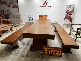 Bàn ghế gỗ nguyên khối 41 K3 gõ 4m