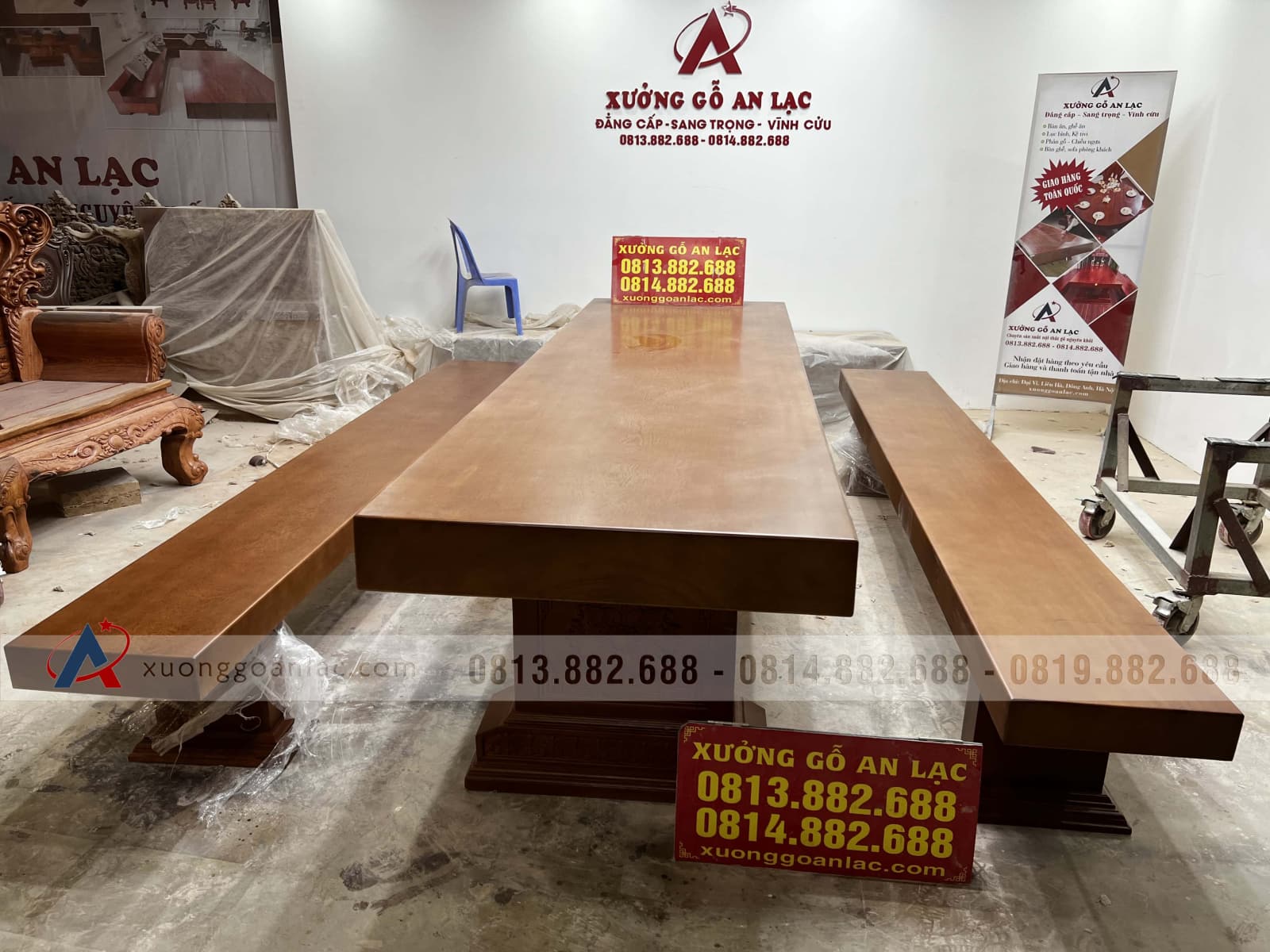 Bộ bàn ghế K3 gỗ gõ đỏ 3m siêu vip (chị Linh, Đồng Nai) 26 bộ bàn ghế ăn nguyên khối