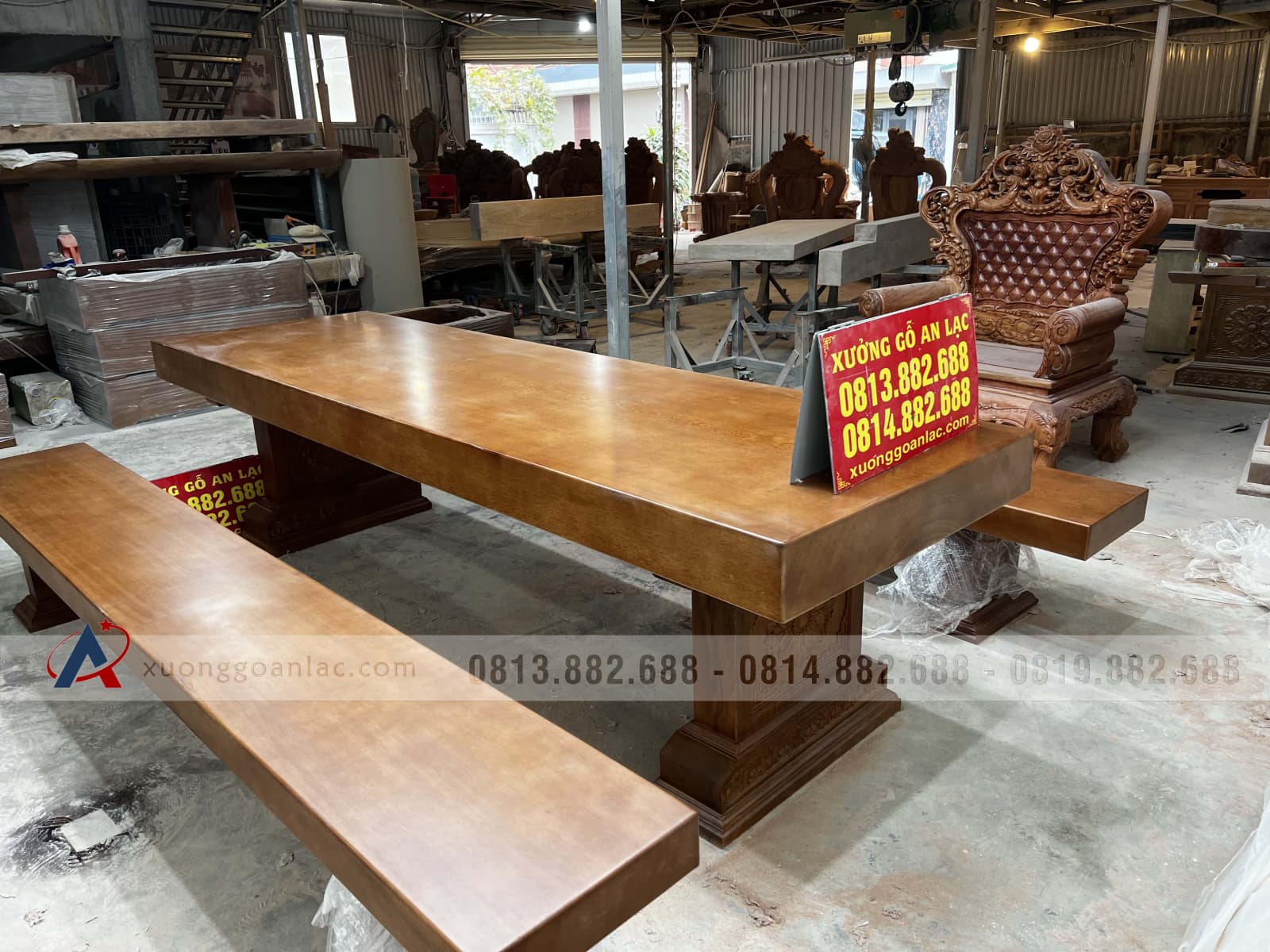 Bộ bàn ghế K3 gỗ gõ đỏ 3m siêu vip (chị Linh, Đồng Nai) 32 bàn ghế gỗ gõ đỏ cao cấp