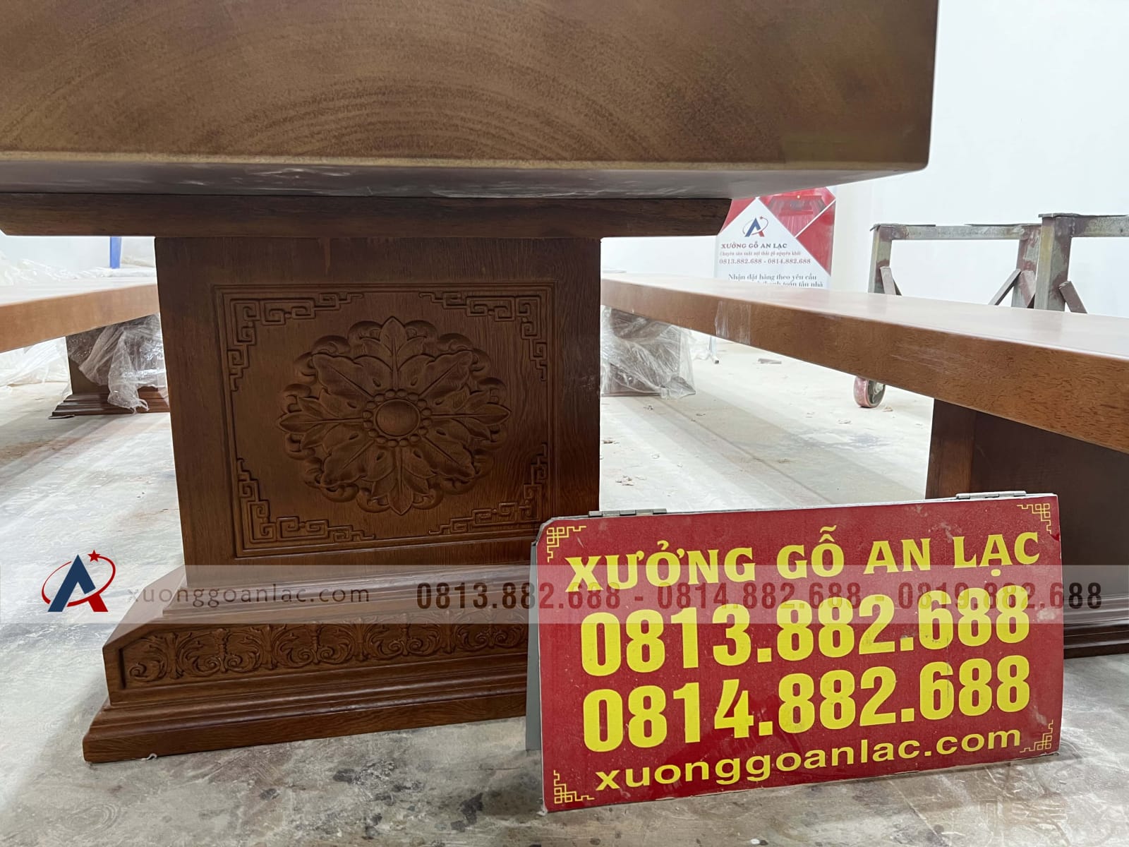 Bộ bàn ghế K3 gỗ gõ đỏ 3m siêu vip (chị Linh, Đồng Nai) 28 bàn ăn nguyên khối gỗ gõ đỏ