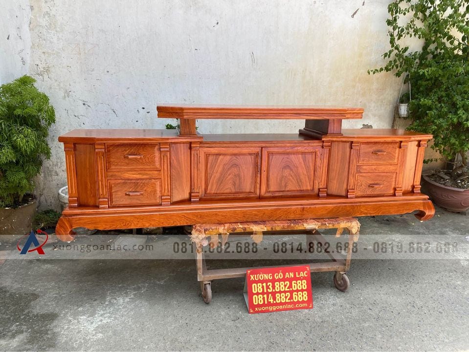 Kệ tivi kiểu vát trơn 2m4 gỗ Hương Đá (anh Minh, Hà Nội) 22 Kệ Tivi Kiểu Vát 2m4 gỗ Hương Đá