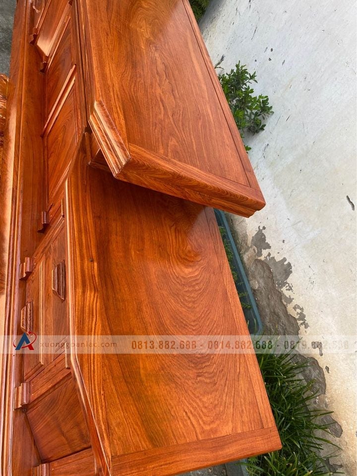 Kệ tivi kiểu vát trơn 2m4 gỗ Hương Đá (anh Minh, Hà Nội) 9 kệ tivi gỗ hương đá trơn nhẵn