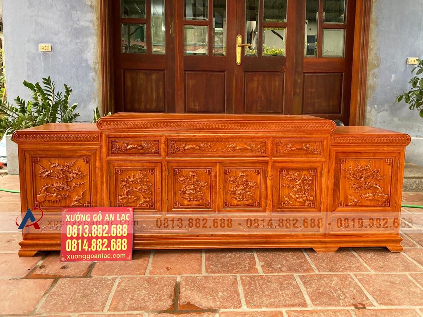 Kệ tivi mõ lồi siêu vip 2m37 gỗ Hương Đá (anh Duy, Vĩnh Phúc) 30 Kệ Tivi Mõ Lồi Siêu Vip 2m37 Gỗ Hương Đá