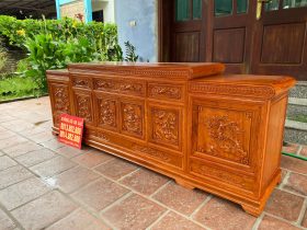 Kệ tivi mõ lồi siêu vip 2m37 gỗ Hương Đá (anh Duy, Vĩnh Phúc) 22 kệ tivi gỗ hương đá cao cấp