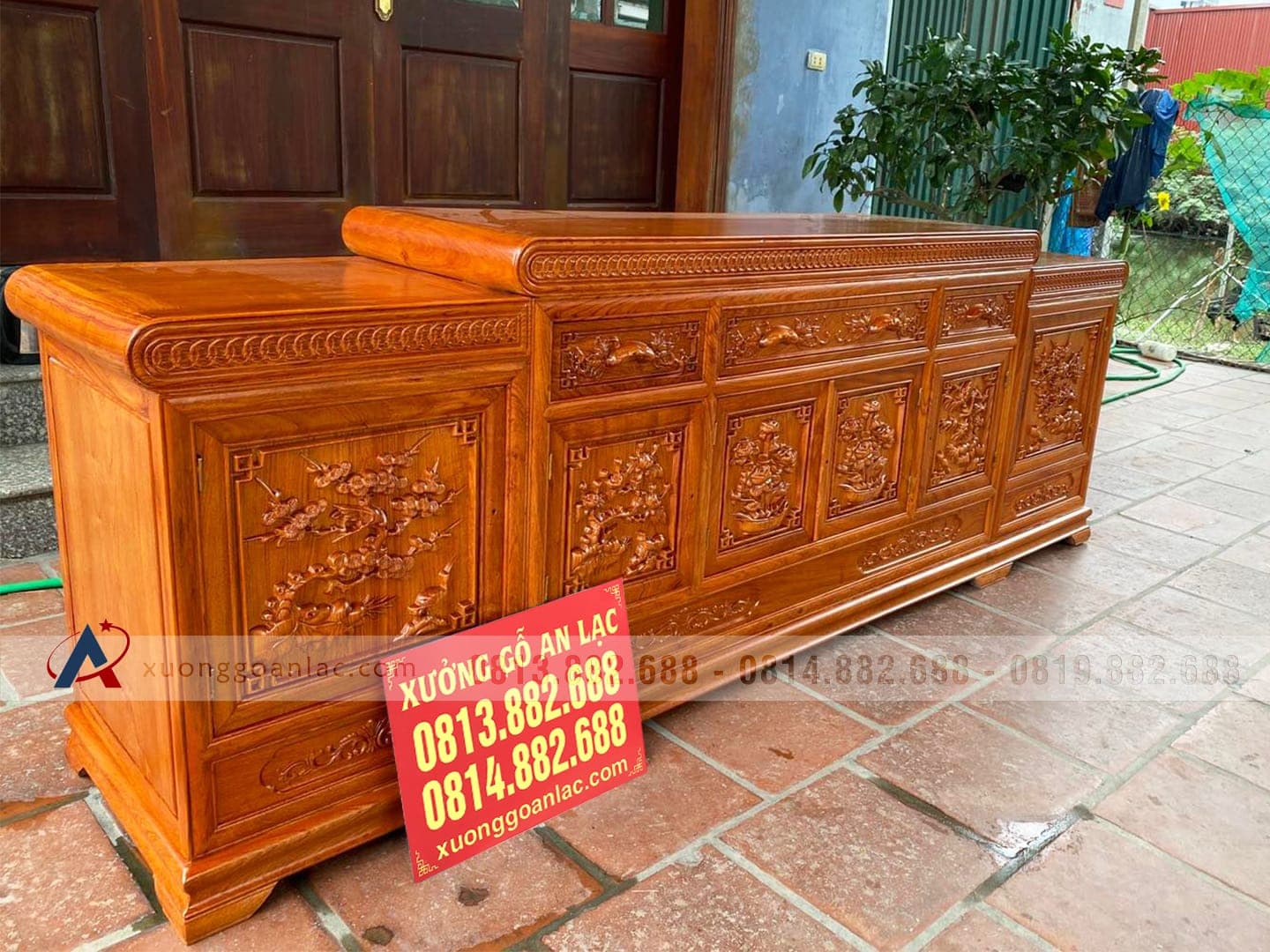 Kệ tivi mõ lồi siêu vip 2m37 gỗ Hương Đá (anh Duy, Vĩnh Phúc) 31 kệ tivi gỗ hương đá