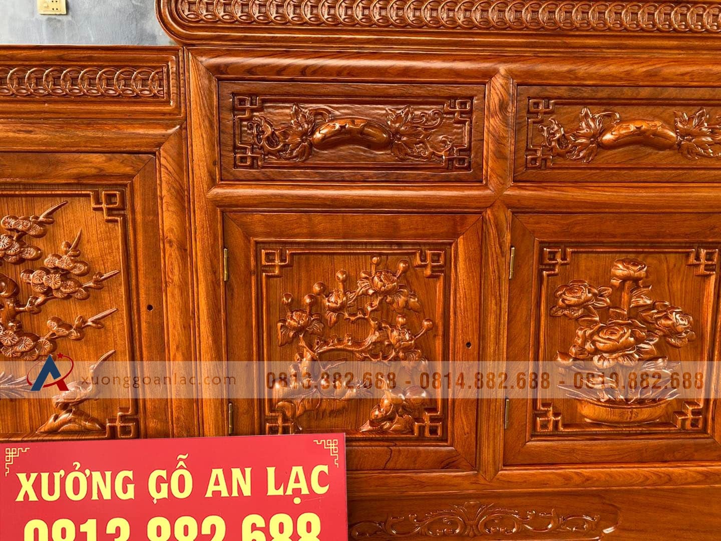 Kệ tivi mõ lồi siêu vip 2m37 gỗ Hương Đá (anh Duy, Vĩnh Phúc) 36 kệ tivi gỗ hương đá