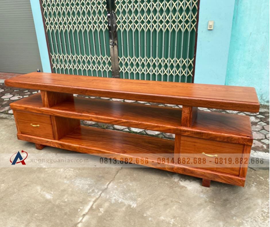 Kệ sofa nguyên khối 3 tấm 2 ngăn kéo gỗ hương đá (anh Hội, Hà Nội) 20 Kệ sofa nguyên khối 3 tấm 2 ngăn kéo gỗ hương đá