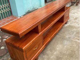 Kệ sofa nguyên khối 3 tấm 2 ngăn kéo gỗ hương đá (anh Hội, Hà Nội) 15 kệ tivi gỗ hương đá