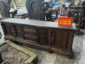 Kệ tivi gỗ Mun Hoa Lào