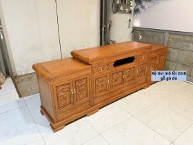 Kệ tivi kiểu mõ lồi 2m6 gỗ gõ đỏ (anh Tuấn, Hà Nam) 6 Kệ tivi kiểu mõ lồi 2m6 gỗ gõ đỏ
