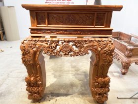 Sập thờ Mai Điểu chân 24 - 217x107x127cm (Bác Tư - Sài Gòn) 38 sập thờ mai điểu gỗ gõ đỏ cao cấp đục tay bởi thợ mộc lành nghề xưởng gỗ An Lạc