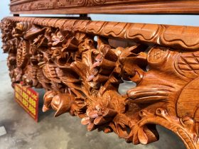 Sập thờ Mai Điểu chân 24 - 217x107x127cm (Bác Tư - Sài Gòn) 26 sập thờ mai điểu gỗ gõ đỏ cao cấp đục tay tinh xảo