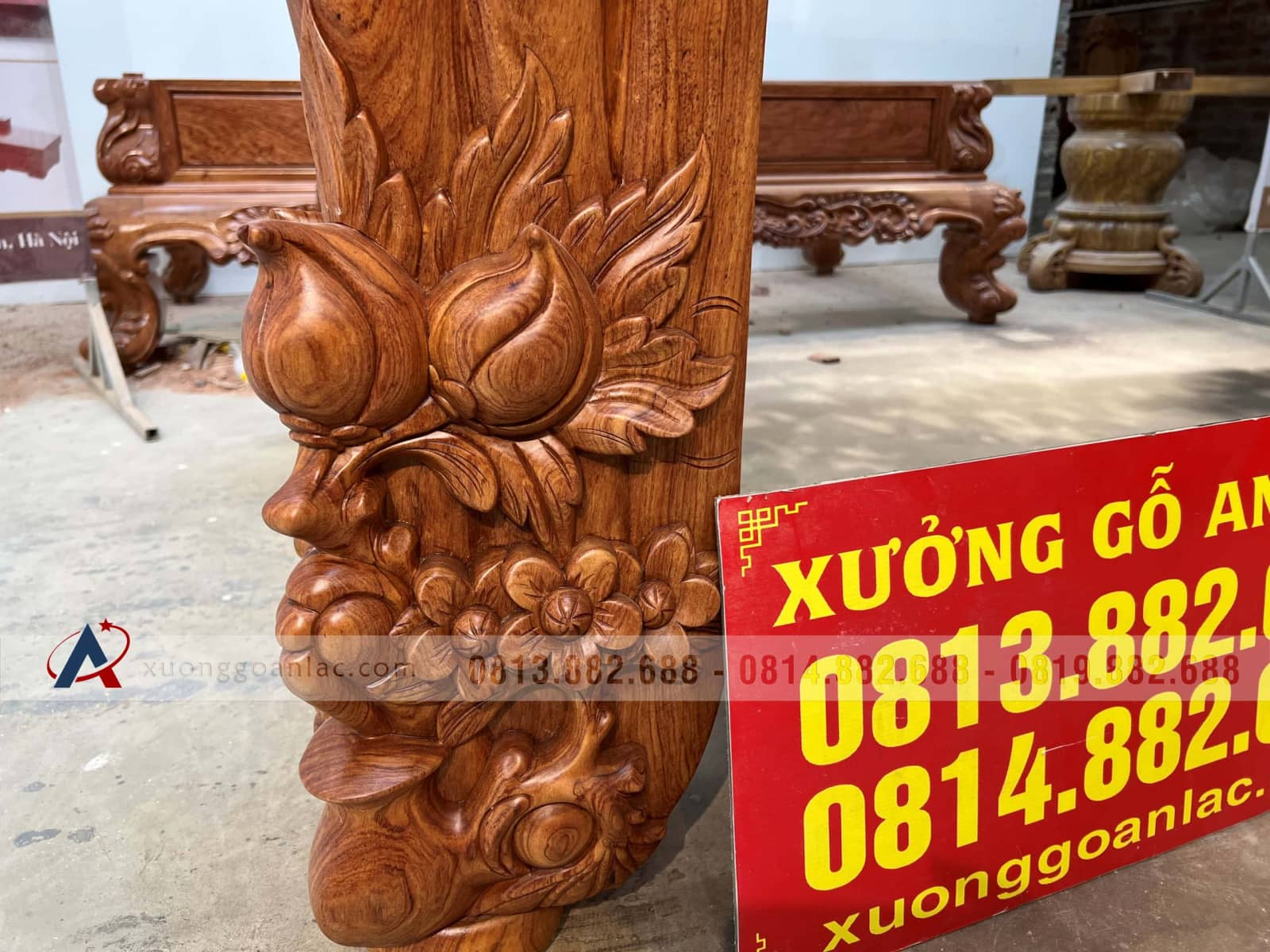 Sập thờ Mai Điểu chân 24 - 217x107x127cm (Bác Tư - Sài Gòn) 56 sập thờ mai điểu gỗ gõ đỏ cao cấp đẹp nhất năm 2022