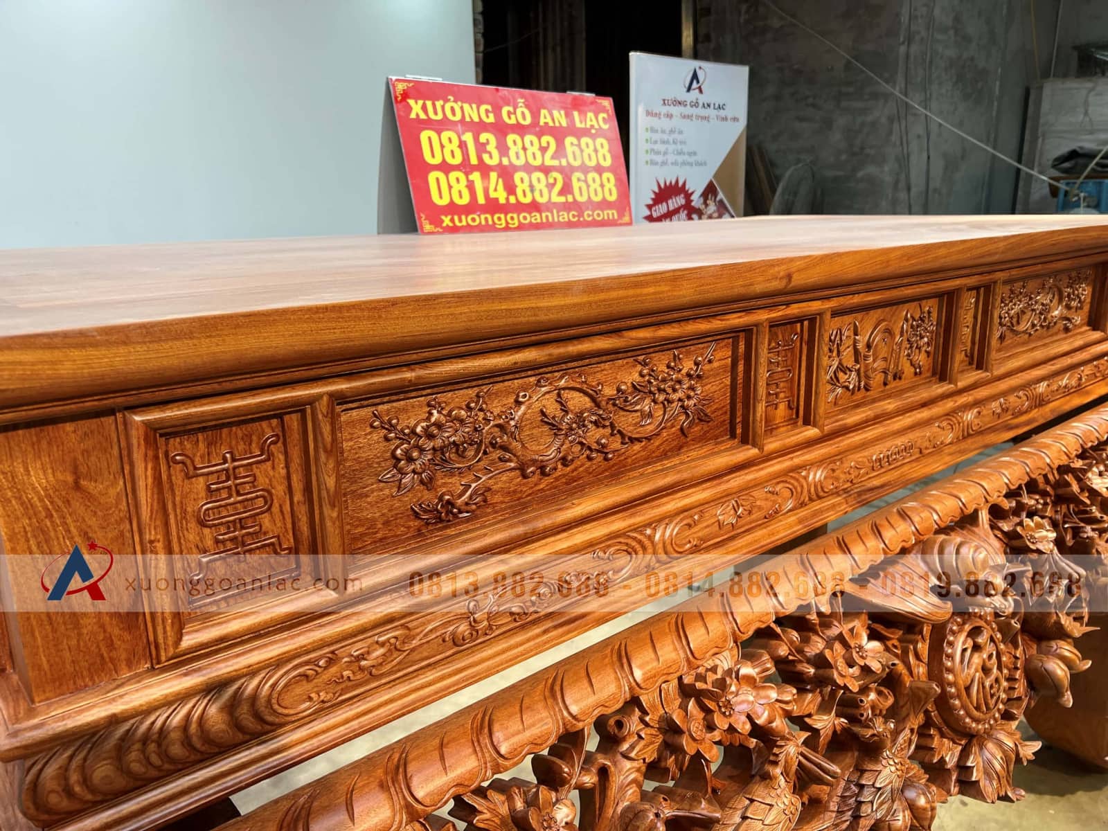 Sập thờ Mai Điểu chân 24 - 217x107x127cm (Bác Tư - Sài Gòn) 12 Sập thờ Mai Điểu chân 24 - 217x107x127cm (Bác Tư - Sài Gòn) - Ảnh 12