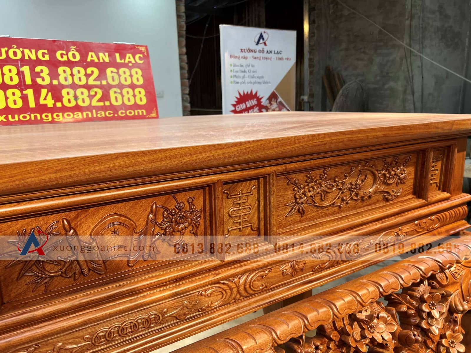 Sập thờ Mai Điểu chân 24 - 217x107x127cm (Bác Tư - Sài Gòn) 13 Sập thờ Mai Điểu chân 24 - 217x107x127cm (Bác Tư - Sài Gòn) - Ảnh 13