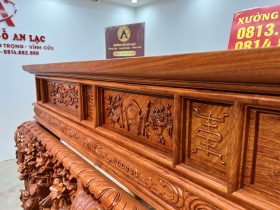 Sập thờ Mai Điểu chân 24 - 217x107x127cm (Bác Tư - Sài Gòn) 33 sập thờ gỗ gõ đỏ cao cấp mẫu mai điểu đục tay