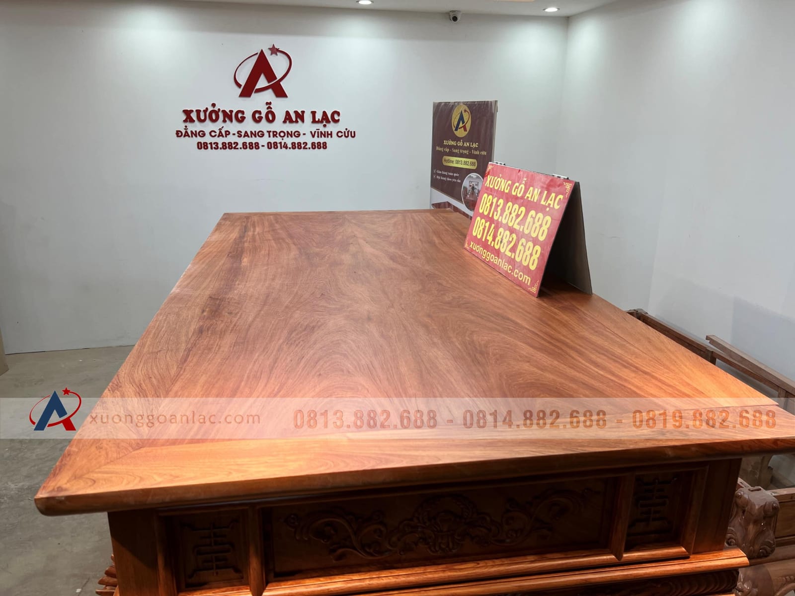 Sập thờ Mai Điểu chân 24 - 217x107x127cm (Bác Tư - Sài Gòn) 52 sập thờ cỡ đại gỗ gõ đỏ mẫu mai điểu cao cấp