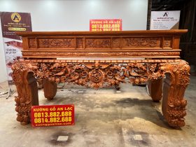 Sập thờ Mai Điểu gỗ Hương đá 217x107x127cm