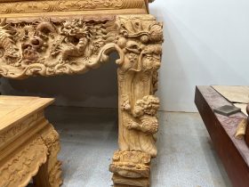 Nguyên mộc sập thờ Tứ Linh chân 25 gỗ Gõ Đỏ 217x107x127cm giao Hải Dương 39 sập thờ gỗ gõ đỏ cao cấp mẫu đục tứ linh