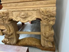 Nguyên mộc sập thờ Tứ Linh chân 25 gỗ Gõ Đỏ 217x107x127cm giao Hải Dương 37 Sap tho tu linh go Go Do 217x17x127cm 15