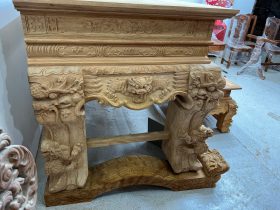Nguyên mộc sập thờ Tứ Linh chân 25 gỗ Gõ Đỏ 217x107x127cm giao Hải Dương 36 Sap tho tu linh go Go Do 217x17x127cm 16