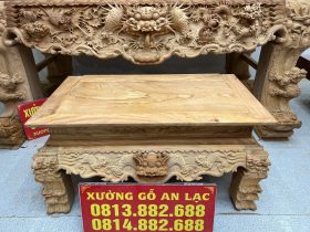 Nguyên mộc sập thờ Tứ Linh chân 25 gỗ Gõ Đỏ 217x107x127cm giao Hải Dương 47 Sap tho tu linh go Go Do 217x17x127cm 5