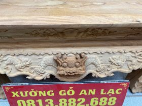 Nguyên mộc sập thờ Tứ Linh chân 25 gỗ Gõ Đỏ 217x107x127cm giao Hải Dương 43 Sap tho tu linh go Go Do 217x17x127cm 9