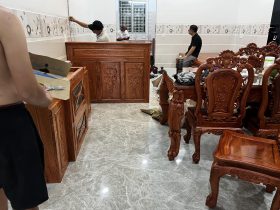 Tủ bếp gỗ hương đá (anh Quân, Bình Dương) 30 Tu bep go huong da cua anh Quan o Binh Duong 11