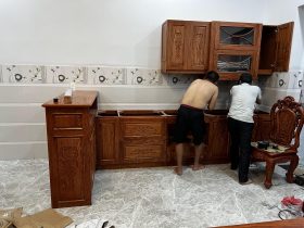 Tủ bếp gỗ hương đá (anh Quân, Bình Dương) 32 tủ bếp