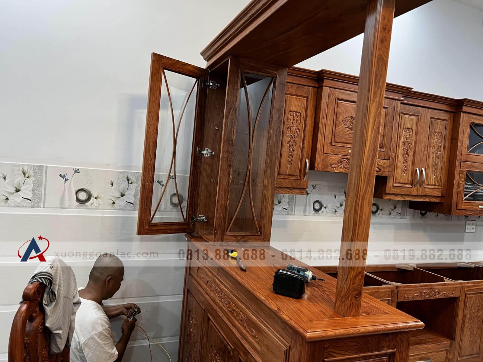 Tủ bếp gỗ hương đá (anh Quân, Bình Dương) 17 Tủ bếp gỗ hương đá (anh Quân, Bình Dương) - Ảnh 17