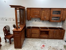 Tủ bếp gỗ hương đá (anh Quân, Bình Dương) 36 Tu bep go huong da cua anh Quan o Binh Duong 17