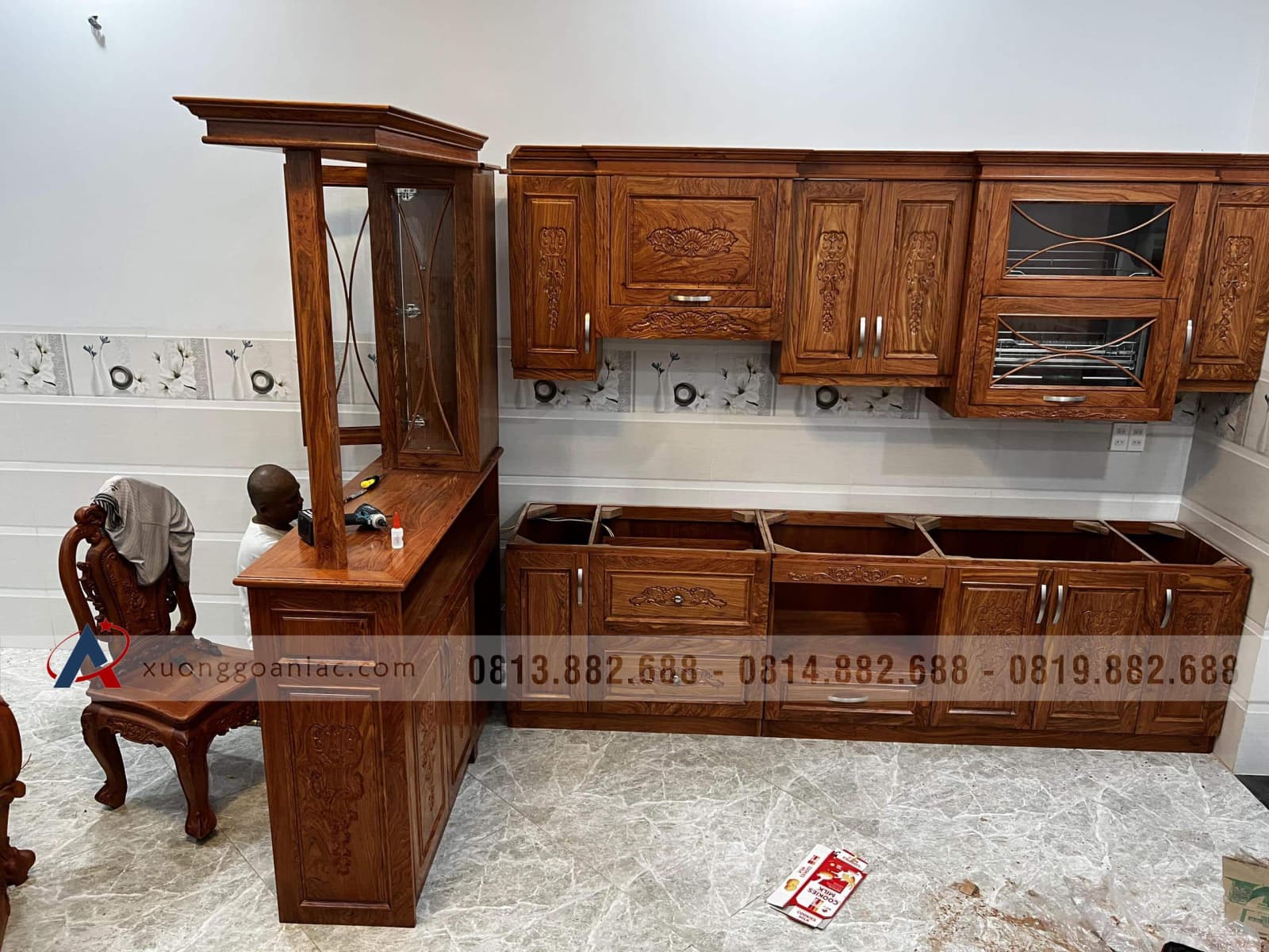 Tủ bếp gỗ hương đá (anh Quân, Bình Dương) 18 Tủ bếp gỗ hương đá (anh Quân, Bình Dương) - Ảnh 18