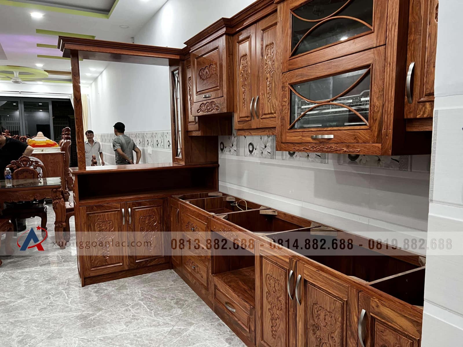 Tủ bếp gỗ hương đá (anh Quân, Bình Dương) 6 Tủ bếp gỗ hương đá (anh Quân, Bình Dương) - Ảnh 6