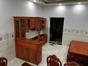 Tủ bếp gỗ hương đá (anh Quân, Bình Dương) 26 Tu bep go huong da cua anh Quan o Binh Duong 7