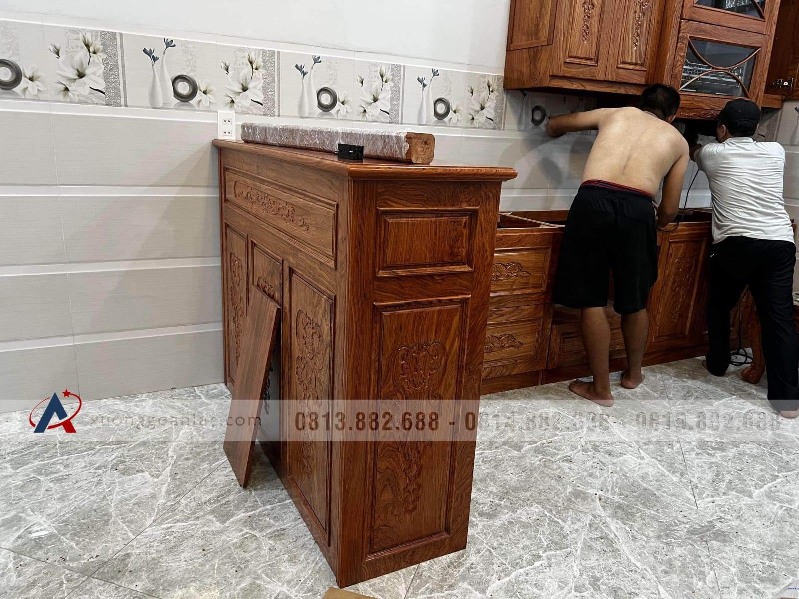 Tủ bếp gỗ hương đá (anh Quân, Bình Dương) 10 Tủ bếp gỗ hương đá (anh Quân, Bình Dương) - Ảnh 10
