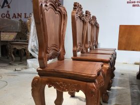 Bộ bàn ăn gỗ gõ đỏ 8 ghế louis hoa lá tây gỗ hương đá (Anh Trường, Phú Thọ) 29 ghế hoàng gia