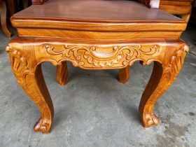 Bộ bàn ăn 10 ghế louis có tay siêu vip gỗ gõ đỏ (Anh Bắc, Hải Phòng) 26 ghế ăn louis hoàng gia hoa lá tây cao cấp