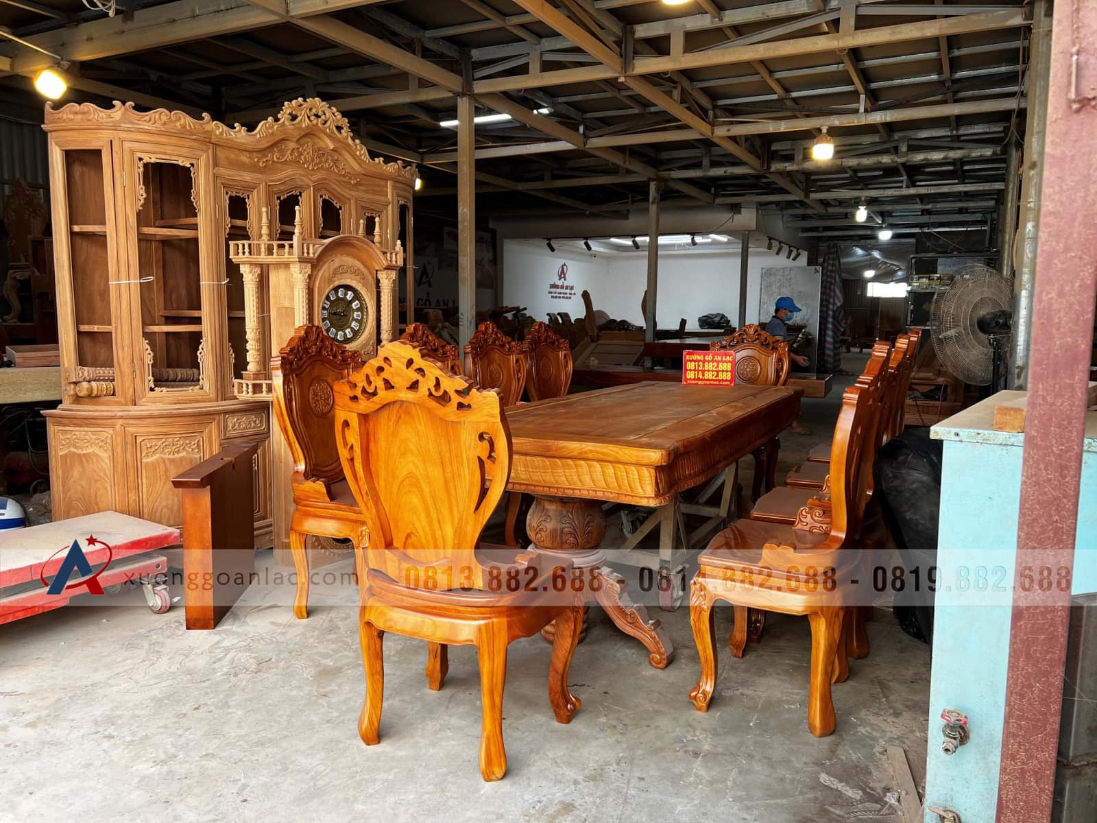 Bộ bàn ăn 10 ghế louis có tay siêu vip gỗ gõ đỏ (Anh Bắc, Hải Phòng) 37 bàn ghế phòng ăn 10 ghế cao cấp gỗ gõ đỏ tự nhiên