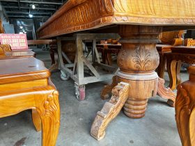 Bộ bàn ăn 10 ghế louis có tay siêu vip gỗ gõ đỏ (Anh Bắc, Hải Phòng) 22 bộ bàn ghế gỗ gõ đỏ đẳng cấp gỗ gõ đỏ của xưởng gỗ An Lạc