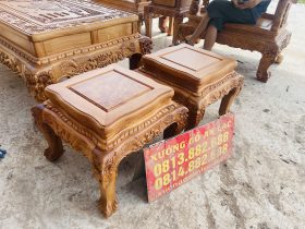 2 đôn ngồi gỗ gõ đỏ cao cấp