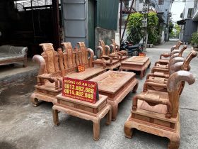 Bàn ghế tần thủy hoàng cột 12 chân 12 khung 4 ván 2cm