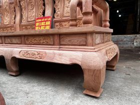 ghế phòng khách tần công gỗ hương đá cột liền 12cm
