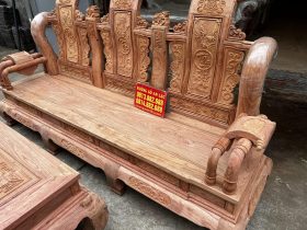 ghế tần thủy hoàng cột 12 gỗ hương đá cao cấp