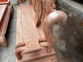 ghế phòng khách tần công gỗ hương đá cột liền