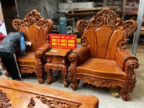 ghế hoàng gia nguyên khối gỗ hương đá cao cấp