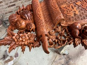 Bộ cuốn thư câu đối gỗ hương đá (bác Lâm - Thạch Thất, Hà Nội) 66 cuon thu cau doi go huong da bac Lam Thach That 2