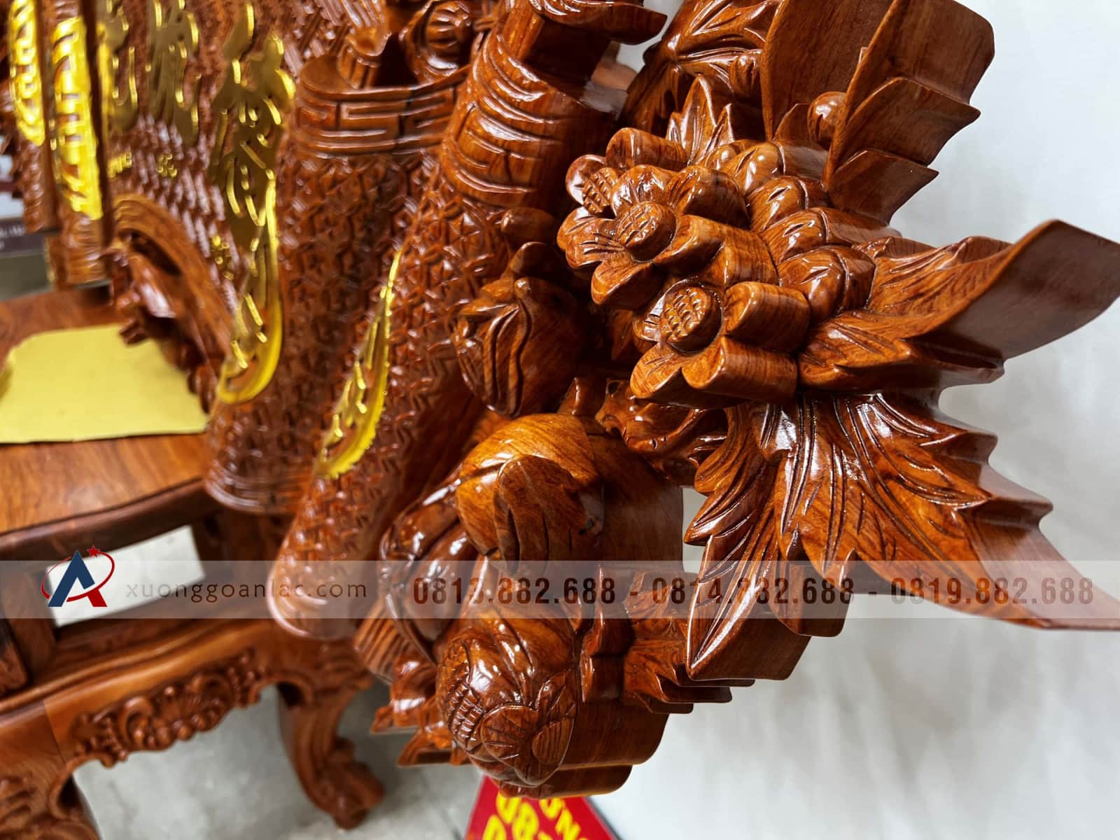 Bộ cuốn thư câu đối gỗ hương đá (bác Lâm - Thạch Thất, Hà Nội) 11 Bộ cuốn thư câu đối gỗ hương đá (bác Lâm - Thạch Thất, Hà Nội) - Ảnh 11