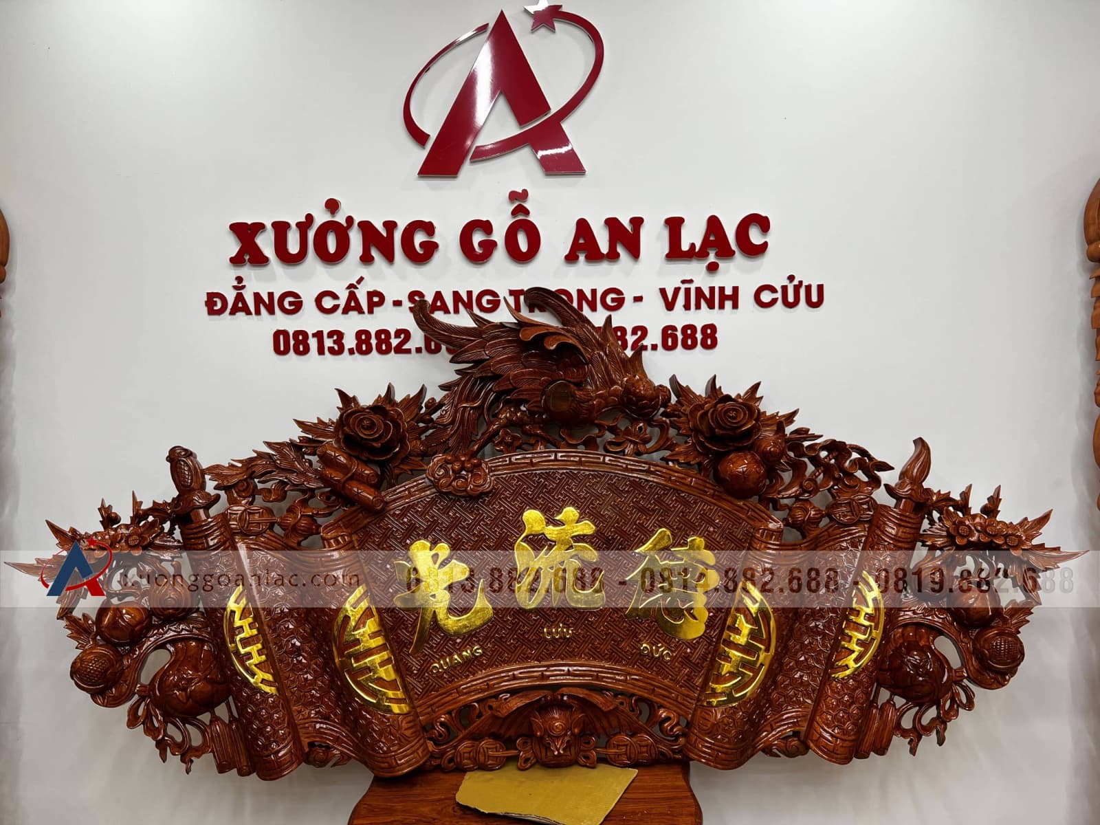 Bộ cuốn thư câu đối gỗ hương đá (bác Lâm - Thạch Thất, Hà Nội) 69 cuốn thư câu đối gỗ hương đá cao cấp