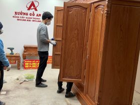 Tủ quần áo 3 buồng 4 cánh gỗ hương đá 29 tu quan ao go huong da 13